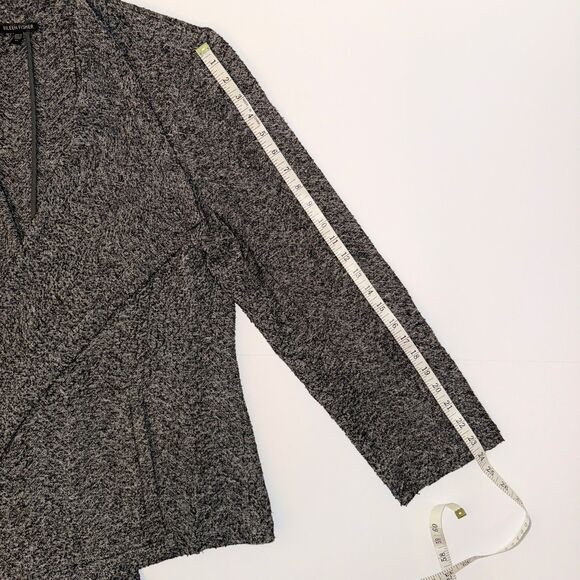 Eileen Fisher Waterfall Cardigan Knit Open Front Drape Jacket HerIngbone Gray XL - Picture 9 of 12